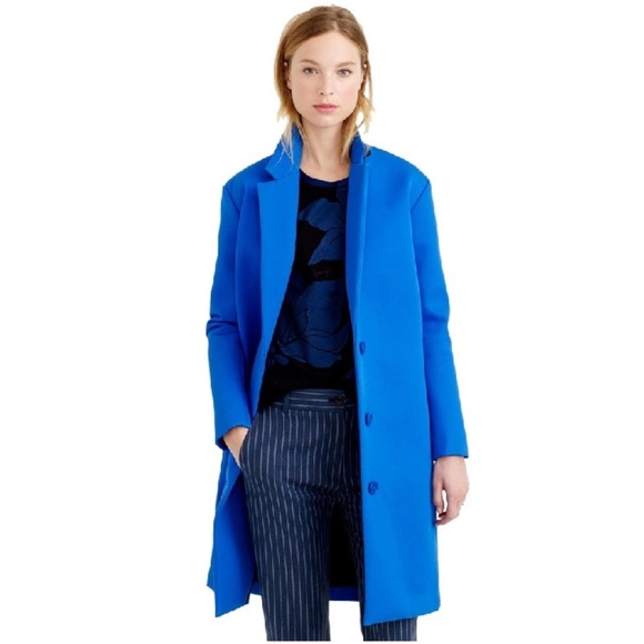 J. Crew Jackets & Coats Jcrew Womens Blue Collection Bonded Twill